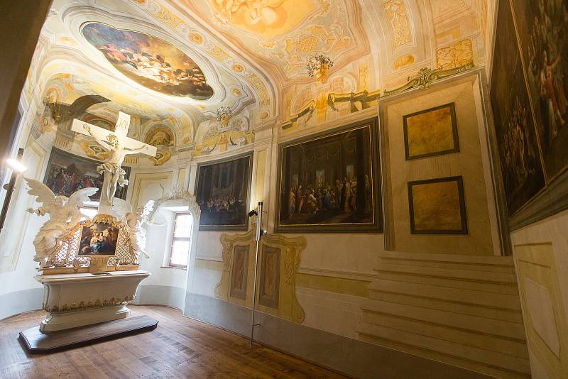 Nově zrekonstruovaná zámecká kaple v zámku Budišov.