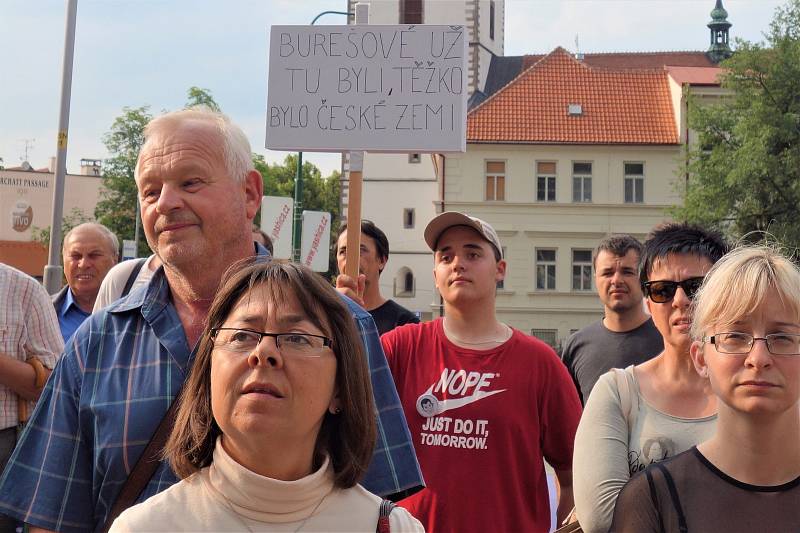 Z třebíčské demonstrace v rámci celorepublikové akce Milion chvilek pro demokracii.