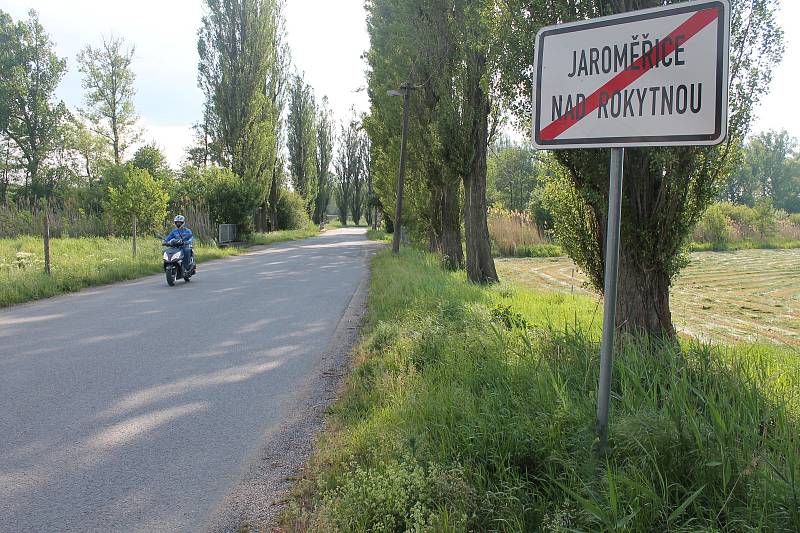 Směr z Jaroměřic na Popovice.