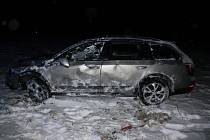 Nehoda osobního vozidla Škoda Octavia – havarovalo do příkopu na silnici mezi Přibyslaví a Českou Jablonnou.