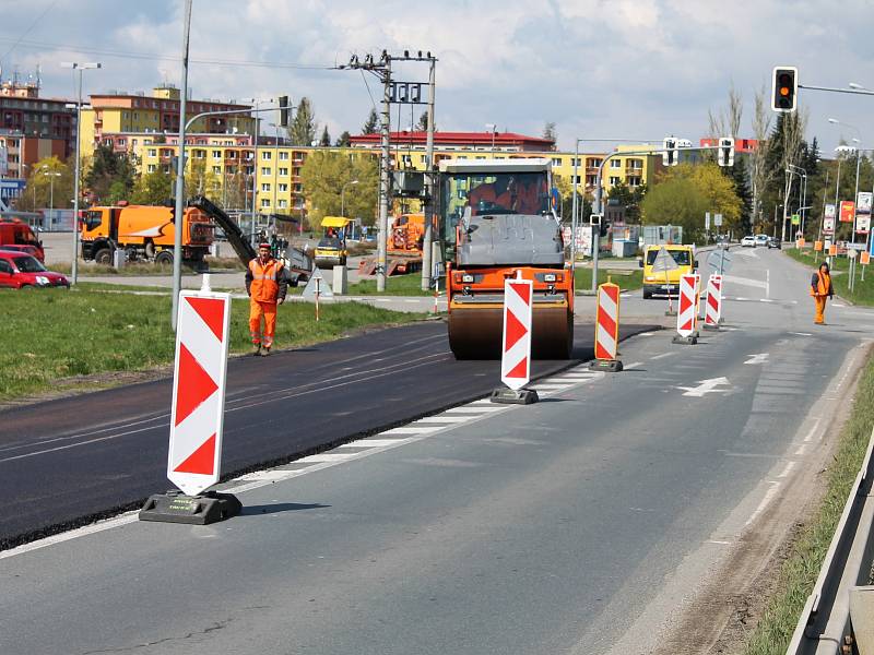 Oprava Znojemské ulice v Třebíči.