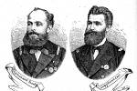 Gustav Brosch z Chomutova (vlevo) a Eduard Orel z Nového Jičína, dva vyšší důstojníci posádky lodi Viceadmirál Tegetthoff.