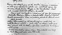 Dopis otce Jaroslava Hloužky generálovi.