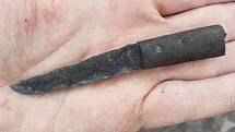 Nožík s dřevěnou rukojetí, 14.století