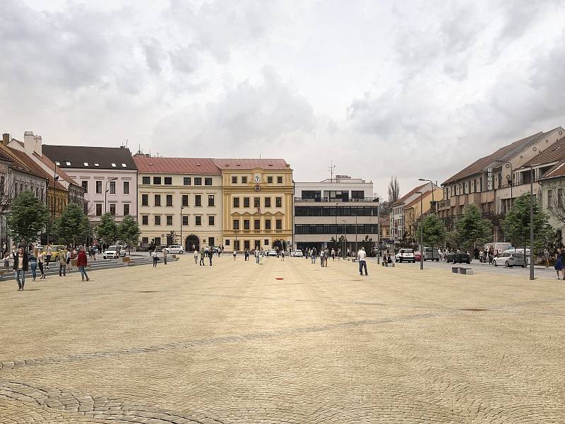 Vizualizace a návrhy na novou podobu Karlova náměstí včetně kašny.