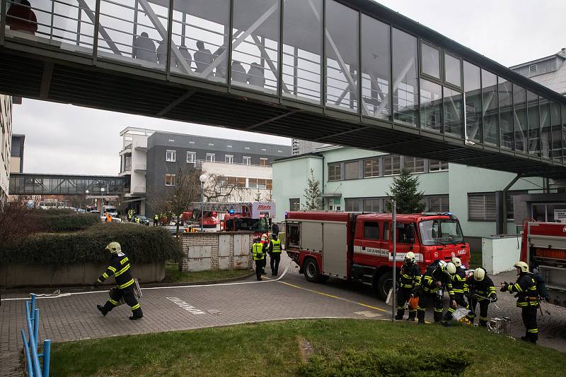 Cvičení Integrovaného záchranného systému v třebíčské nemocnici.