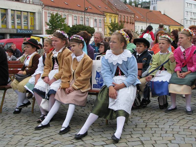 Na pódiu na Karlově náměstí se vystřídaly dětské i dospělé soubory. Některé soubory dokonce doprovázely vlastní kapely, takže nechyběla vystoupení taneční, hudební a ni pěvecká.