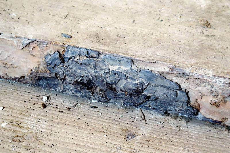 Někdejší řemeslníci dřevo na trámy úplně neočistili, dodnes se zachovala kůra.