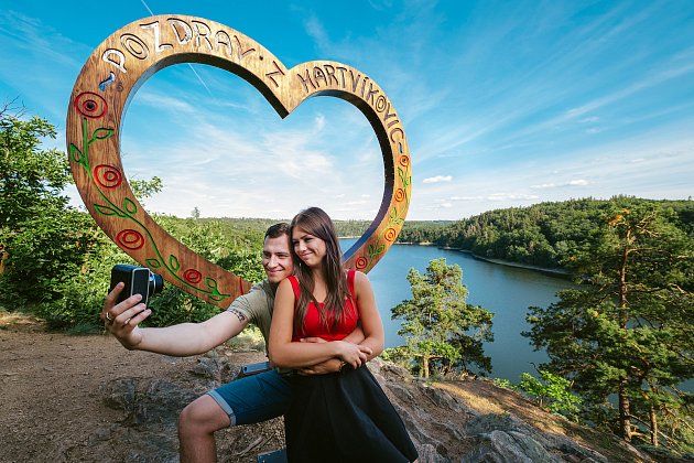 Srdce nad Dalešickou přehradou a další úžasná selfie místa Třebíčska. Podívejte