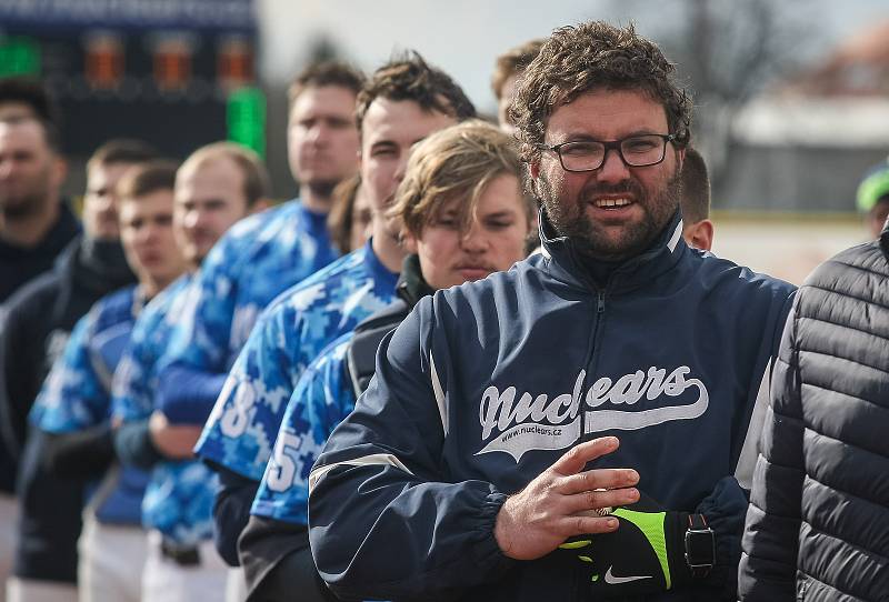 Baseballové utkání mezi Nuclears Třebíč a Tempo Praha.