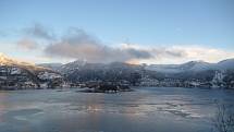 Norsko v zimě.