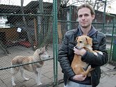Vedoucí třebíčského útulku pro opuštěná zvířata Vlastimil Malý s psí slečnou Sisi, která na svého nového pána teprve čeká.