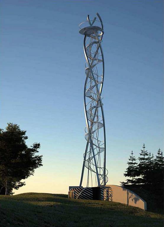 Přibližně třicet metrů vysoká vyhlídková věž bude stát na Fajtově kopci u Velkého Meziříčí. To, který ze dvou návrhů nakonec uspěje, může svým hlasováním ovlivnit i veřejnost. 
