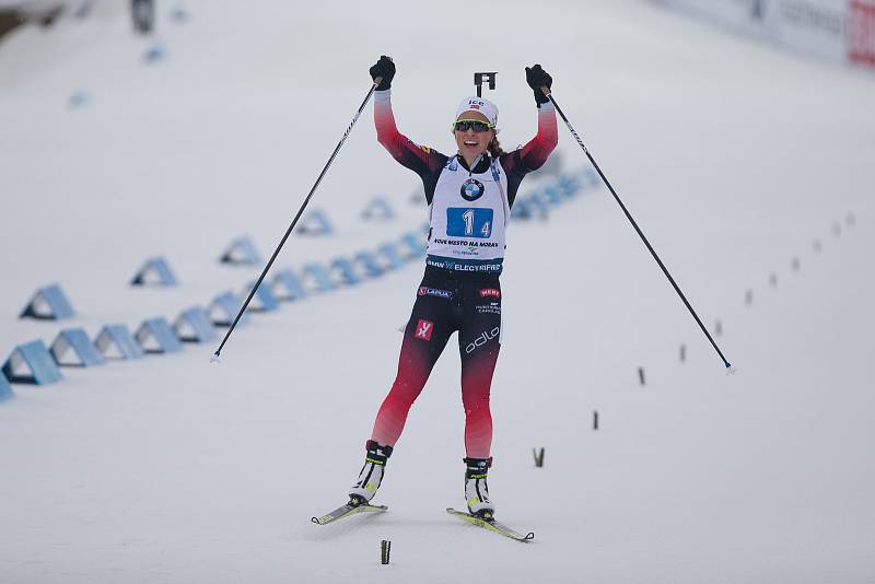Závod SP v biatlonu (štafeta ženy 4 x 6 km) v Novém Městě na Moravě. Na snímku: Tiril Eckoff z Norska.