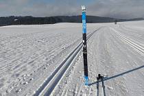 Stav lyžařské trati na novoměstským Koupalištěm v pondělí dopoledne.