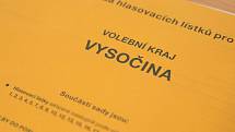 Volby do Poslanecké sněmovny ve volební místnosti ve Velké Bíteši.