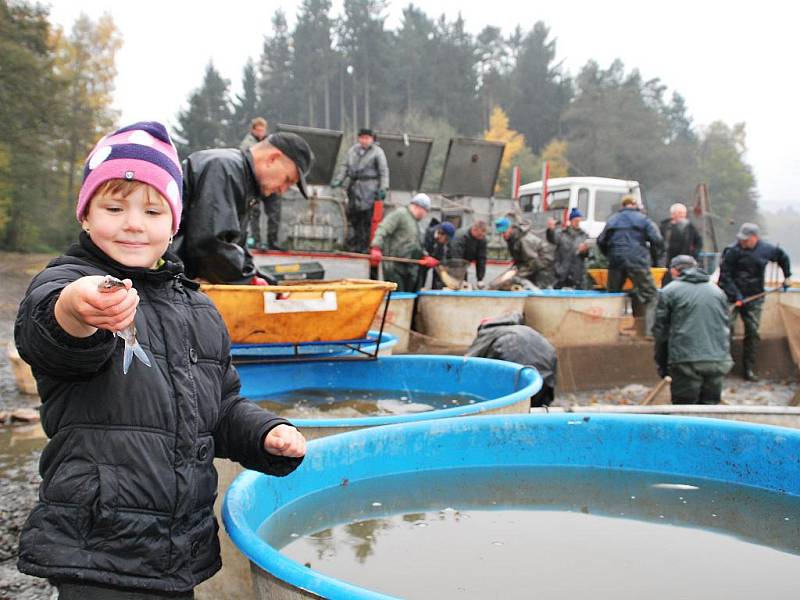 Rybáři vylovili Vazebný rybník na Bohdalovsku