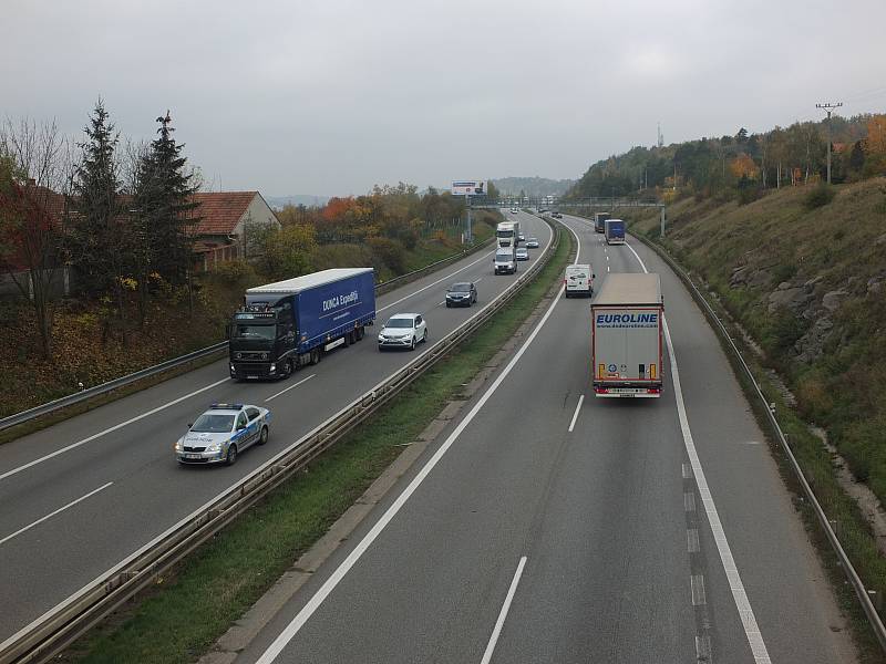 Dálnice D1 u Velkého Meziříčí, ilustrační foto.