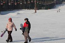 O víkendu se bude lyžovat na Fajtově kopci u Velkého Meziříčí, v Novém Jimramově a na Harusově kopci u Nového Města na Moravě (na snímku).