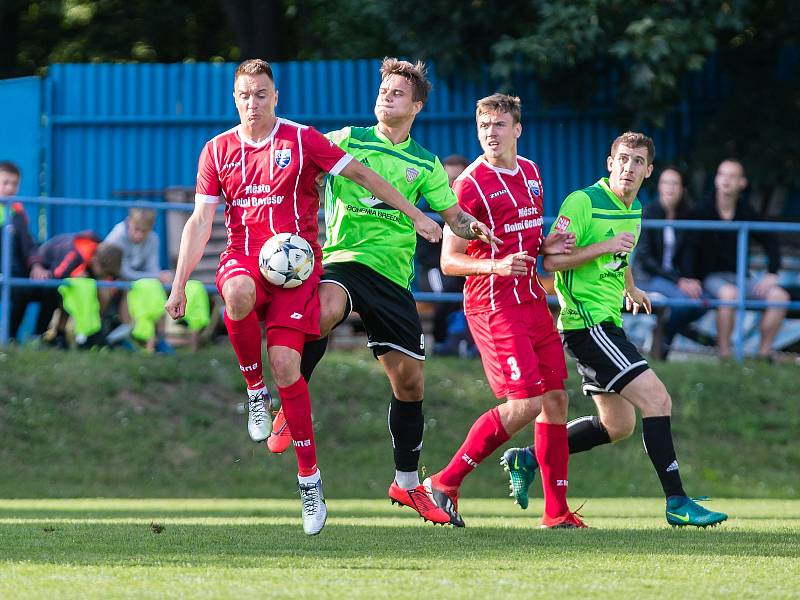 Fotbalové utkání MSFL Mezi SFK Vrchovina a FC Dolní Benešov.