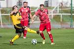V devátém kole tohoto ročníku moravskoslezské divize D slavili fotbalisté Bystřice (v červeném) i Ždírce (ve žlutém) zisk tří bodů za nejtěsnější výhry 1:0.