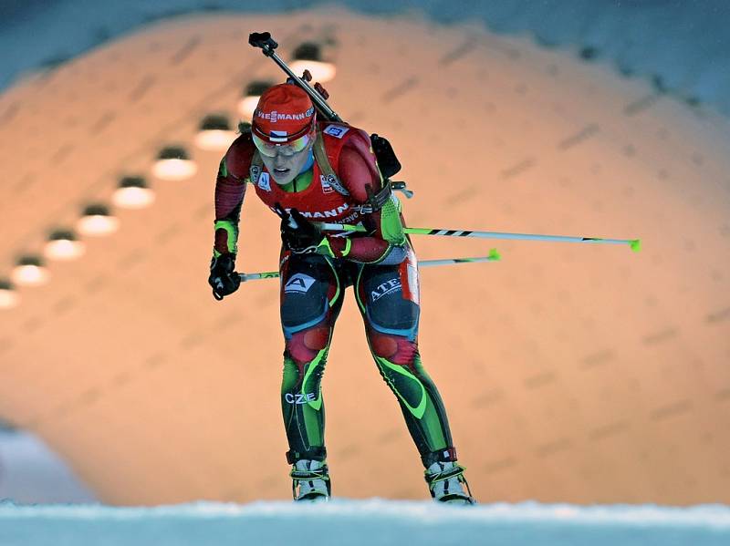 Česká závodnice Gabriela Soukalová se umístila na 12. místě.