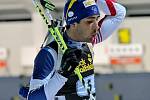 První závod MS v biatlonu v Novém Městě na Moravě. Francouzský závodník Martin Fourcade na střelnici.