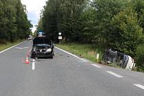 K nehodě čtyř aut došlo na křižovatce na silnici první třídy u Bystřice nad Pernštejnem. Foto: poskytla PČR