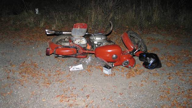 Motorka, na které zahynul mladý jezdec u Bohdalova.