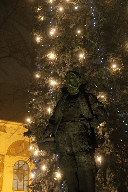 Vánoční strom je v čase adventním ozdobou Vratislavova náměstí.