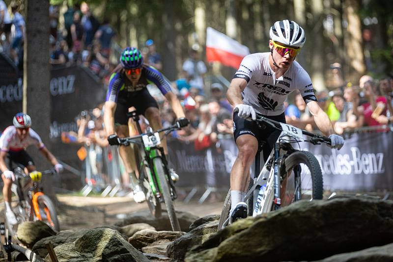 Závod Světového poháru v cross country horských kol, kategorie elite muži, v Novém Městě na Moravě.