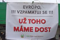 Protesty zemědělců ve Velkém Meziříčí.