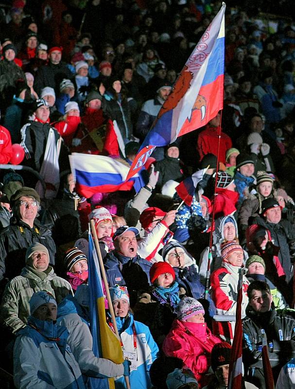 Slavnostní zahajovací ceremoniál Mistrovství světa v biatlonu v Novém Městě na Moravě.