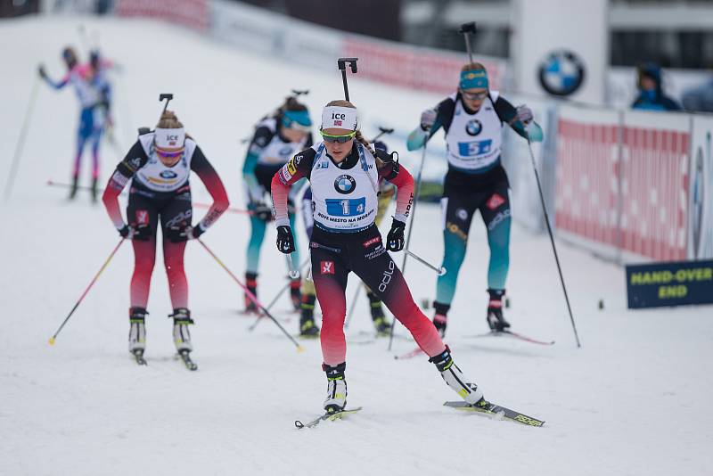 Závod SP v biatlonu (štafeta ženy 4 x 6 km) v Novém Městě na Moravě. Na snímku: Norská závodnice Tiril Eckhoff.