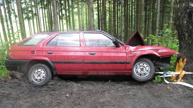 Nehoda osobního vozu Škoda Forman se stala mezi Borovnicí a Jimramovem.