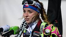 Sprint žen v rámci Světového poháru v biatlonu v Novém Městě na Moravě. Na snímku: Markéta Davidová.