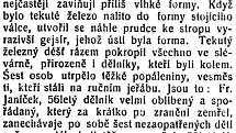 Zpráva regionálního týdeníku Stráž z 8. února 1923 o neštěstí ve slévárně.