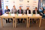 Snímek z tiskové konference před turnajem, která se konala ve středu 12. dubna ve Žďáře nad Sázavou.