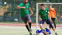 Šlágr první ligy mezi Kozel Teamem (v zeleném) a FC Benjamin nabídl drama až do konce. Výhru 2:1 zařídili svými góly Jan Gančev a Martin Landsman.