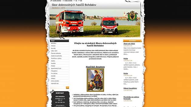 Webové stránky bohdalovských hasičů.