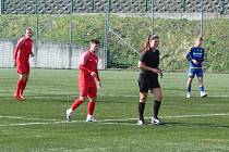 Věra Soukupová v roli hlavní rozhodčí v divizním utkání FC Vysočina Jihlava B - Tatran Bohunice.