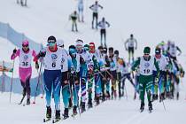 Zlatá lyže. Závod s hromadným startem mužů na 20 km v běhu na lyžích v Novém Městě na Moravě.