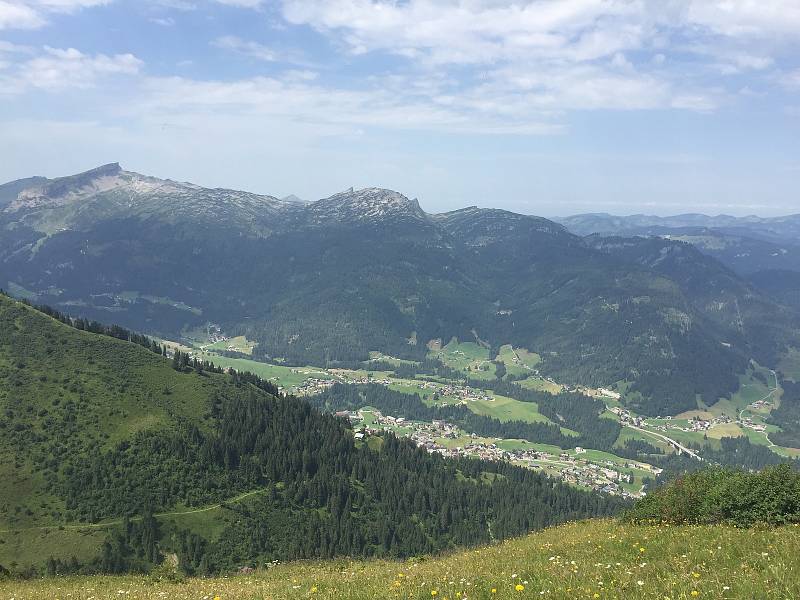 Pohled do údolí Kleinwalsertal