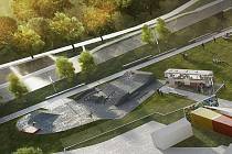 Skatepark v podobě monolitické betonové vany u silnice vedoucí na Klafar bude první etapou výstavby takzvaného streetparku.