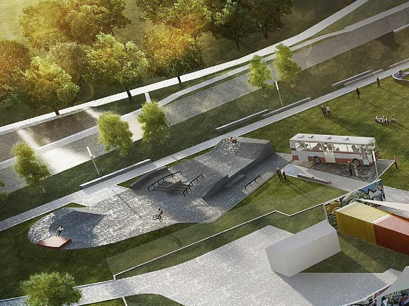 Skatepark v podobě monolitické betonové vany u silnice vedoucí na Klafar bude první etapou výstavby takzvaného streetparku.