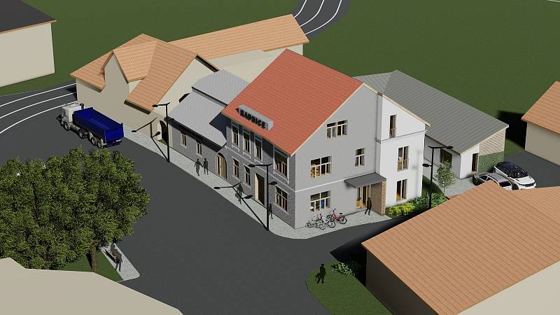 První návrh a plán víceúčelové budovy, která vznikne v centru obce.