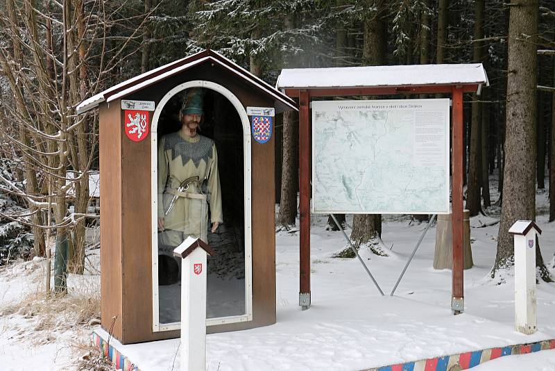 Hranice Čech a Moravy u Sirákova.