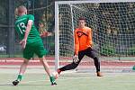 Šlágr první ligy mezi Kozel Teamem (v zeleném) a FC Benjamin nabídl drama až do konce. Výhru 2:1 zařídili svými góly Jan Gančev a Martin Landsman.