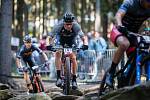 Jaroslav Kulhavý v závodu SP kategorie mužů Elite v cross country horských kol v Novém Městě na Moravě.