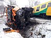 Děsivá nehoda: Po srážce s kamionem u Rožné vykolejil vlak, dva lidé se zranili